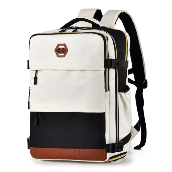 Color Block Multi-Pockets Backpack Bag - Image 8