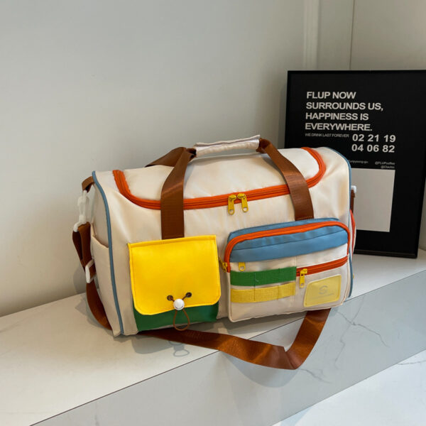 Color Block Multi-Pockets Travel Bag - Image 5