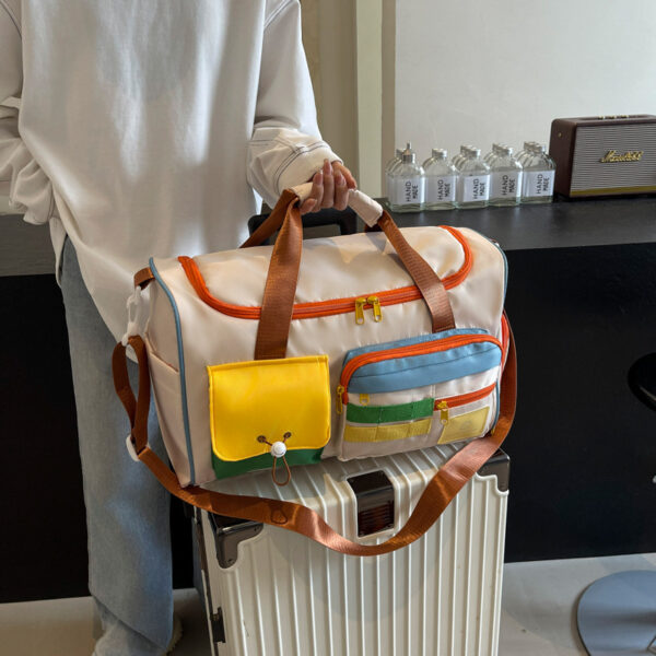 Color Block Multi-Pockets Travel Bag - Image 2